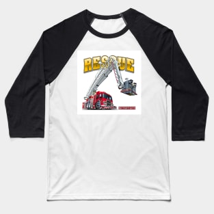 Cartoon Fire Truck Baseball T-Shirt